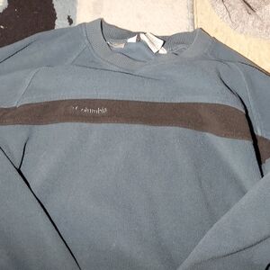 Columbia Men's Teal and Black Crewneck Sweater